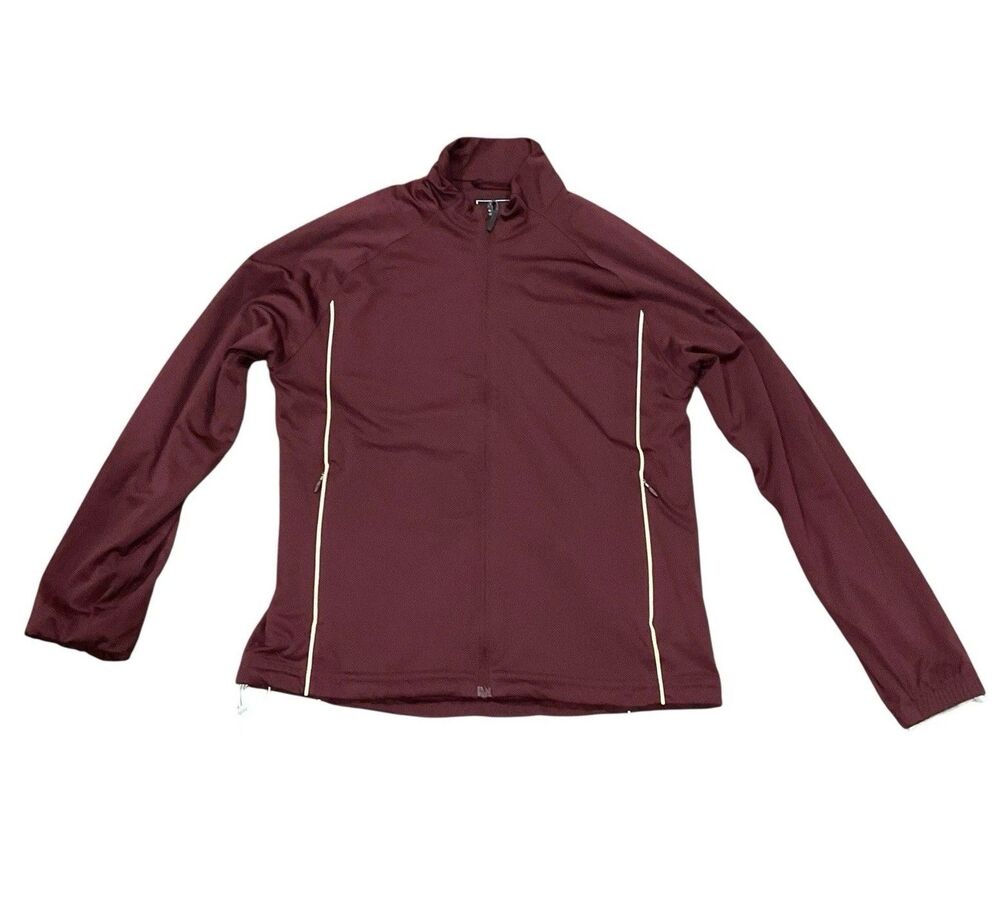 Adidas Womens Running Jacket Small Red Zip Up Athletic Lightweight Running